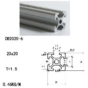 Perfil de aluminio 2020 estandar europeo cortes a medida indicar cantidades y largos